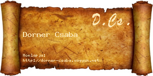 Dorner Csaba névjegykártya